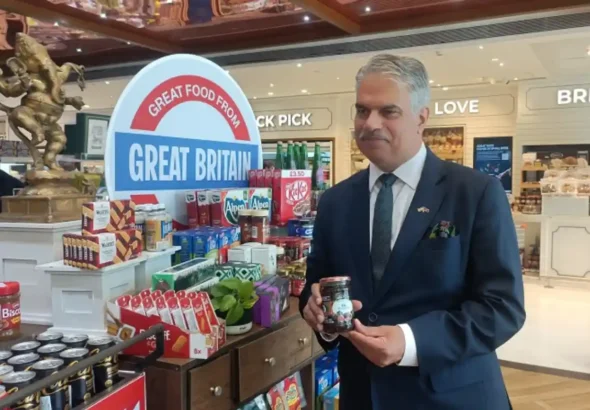 Harjinder Kang, His Majesty's Trade Commissioner for South Asia and British Deputy High Commissioner for Western India launching the month long UK Retail Campaign at Food Square, Mumbai