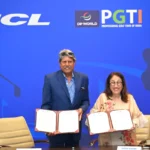 Mr. Kapil Dev, President, DP World Professional Golf Tour of India and Mrs. Kiran Nadar, Chairperson, Kiran Nadar Museum of Art & Trustee, Shiv Nadar Foundation, signed the partnership between DP World PGTI and the HCL Group on Monday, September 14.
