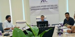 Patna Divisional Commissioner Rajesh Kumar chairs a meeting of Airport Environment Management Committee (AEMC) in Patna on September 8, 2026.