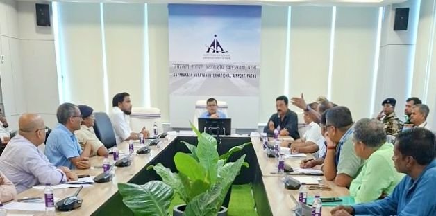 Patna Divisional Commissioner Rajesh Kumar chairs a meeting of Airport Environment Management Committee (AEMC) in Patna on September 8, 2026.