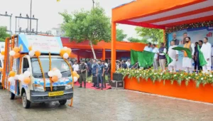Bihar CM Samrat Choudhary launches ‘Screening and Treatment – Healthcare at Your Doorstep’ campaign in Patna on September 2, 2026.