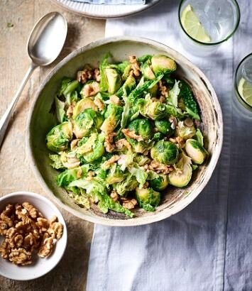 Brussels Sprouts, Cabbage & Walnuts With Brown Butter