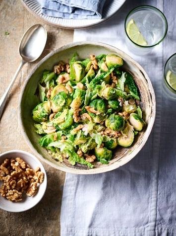 Brussels Sprouts, Cabbage & Walnuts With Brown Butter