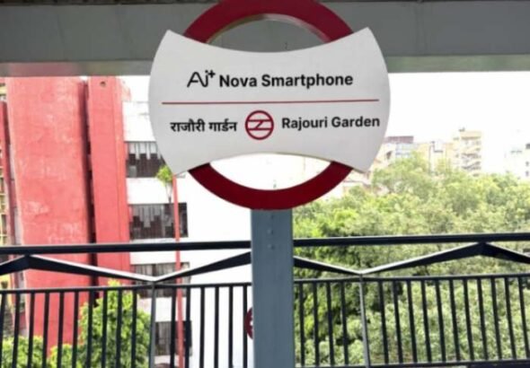 Ai+ Smartphone Takes Over Rajouri Garden Metro Station in Landmark Delhi Metro Association