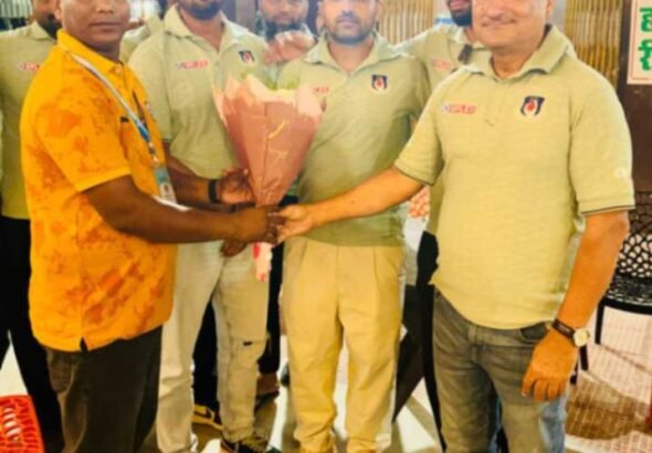 Uttar Pradesh Ranji Trophy team members being welcomed in Gaya Ji on October 8, 2026.